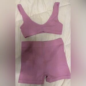 Zara Light Pink Ribbed Set